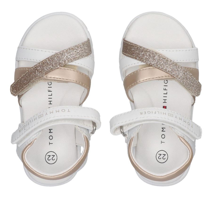 Sandali da bambina doppio velcro e dettagli oro Tommy Hilfiger | T1A2337700273X068X